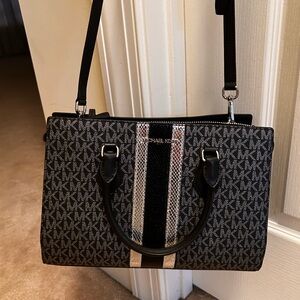 Michael Kors Black and Gray Signature Satchel